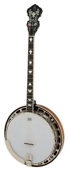 Harley Benton Bluegrass BJ-74Pro 4-Saiter Banjo Brown Burst mit Koffer