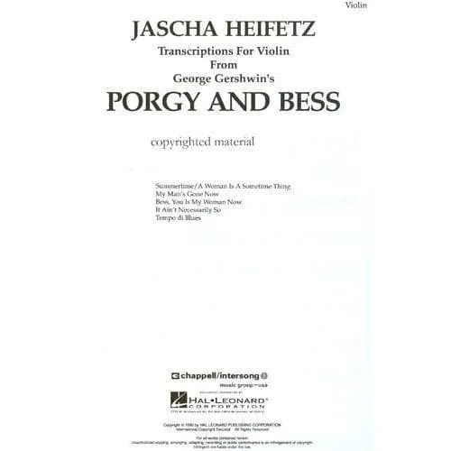 Hal Leonard Gershwin Porgy and Bess Violinnoten Violine Klavier