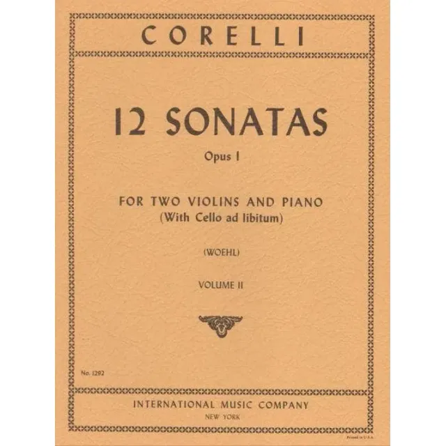 International Corelli Op.1 Vol.2 Noten 2 Violinen Klavier