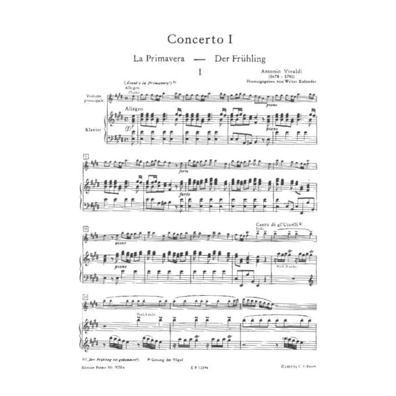 Peters Vivaldi Frühling E-Dur RV 269 Violinenoten Klavier