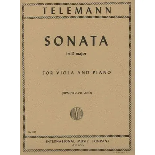 International Music Telemann Sonate D-Dur TWV 41:D6 Noten Viola Klavier