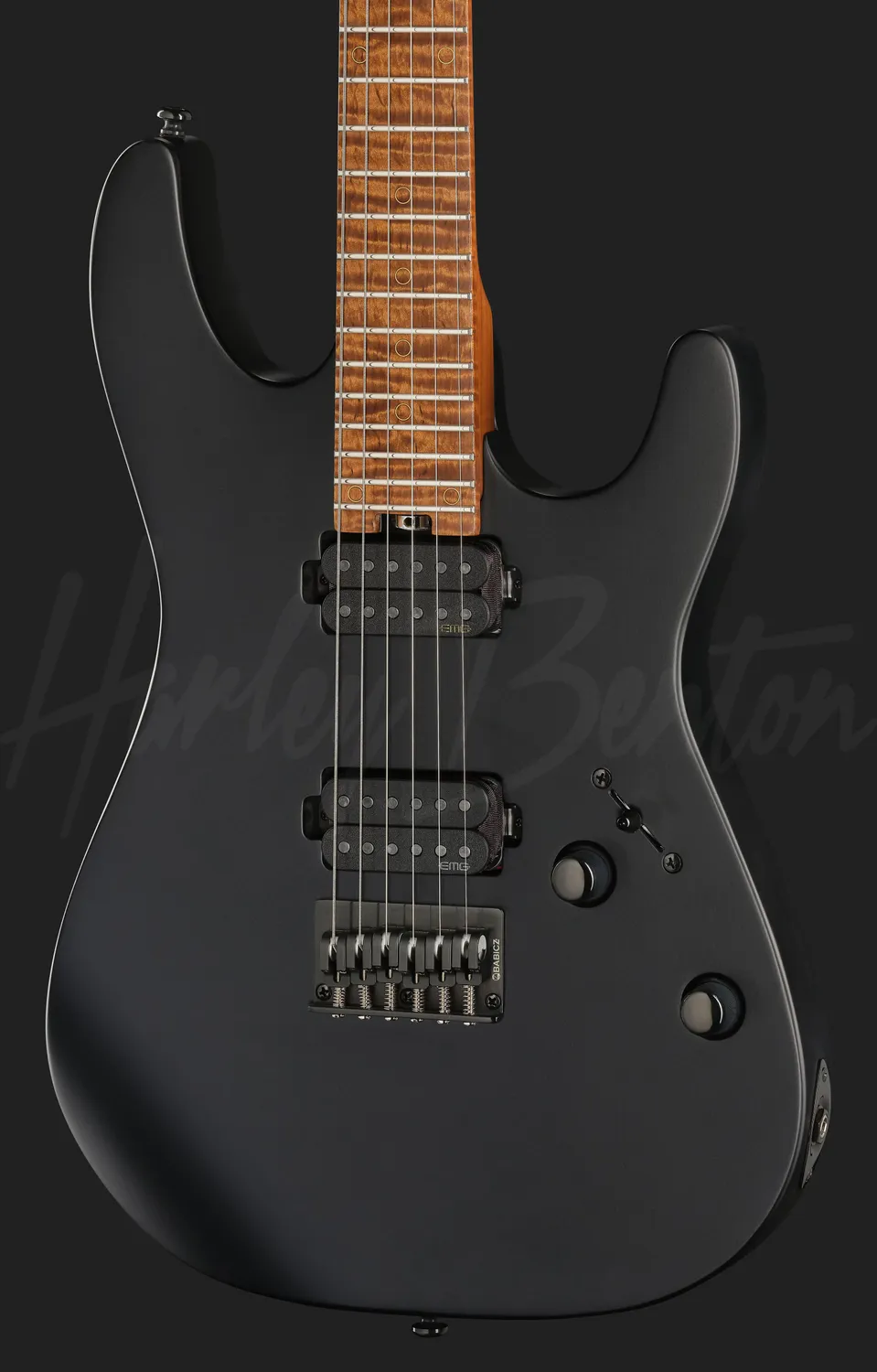 Harley Benton Fusion-IV MN HT EMG E-Gitarre Satin Black
