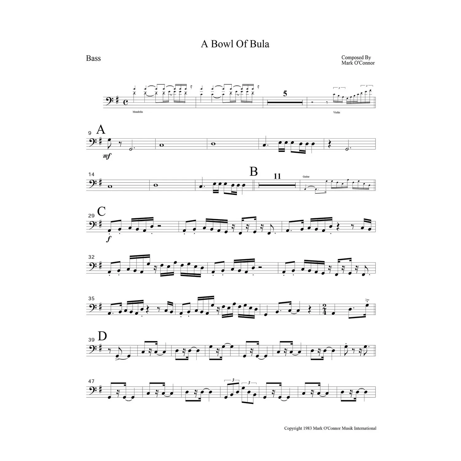 Shar Music O'Connor Retrospective 1 Noten Violine Download