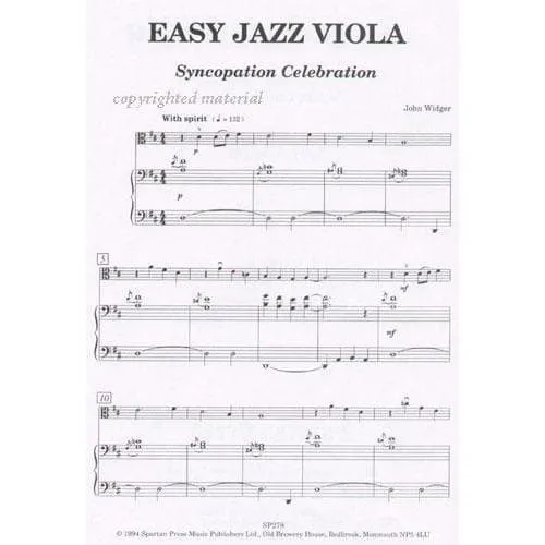 Shar Music Widger Easy Jazz Viola Bratschennoten Jazz