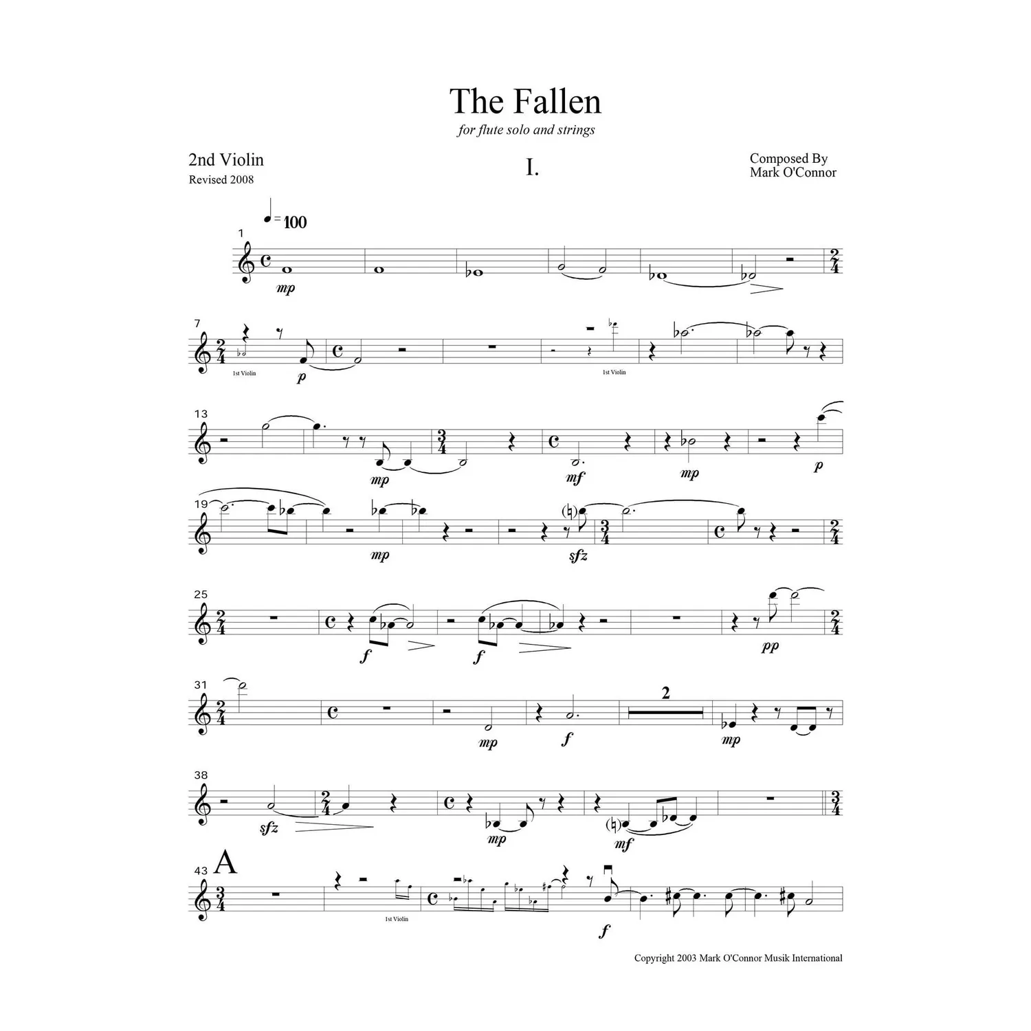 Shar O'Connor The Fallen Noten 2. Violinen Download