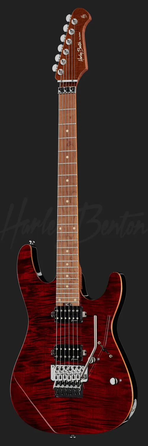 Harley Benton Fusion-III HH FR Roasted E-Gitarre Flame Cherry