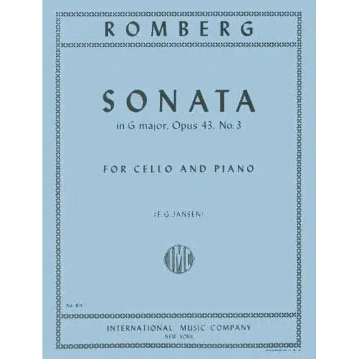 International Romberg Sonate G-Dur Op.43 Nr.3 Cellonoten Cello Klavier