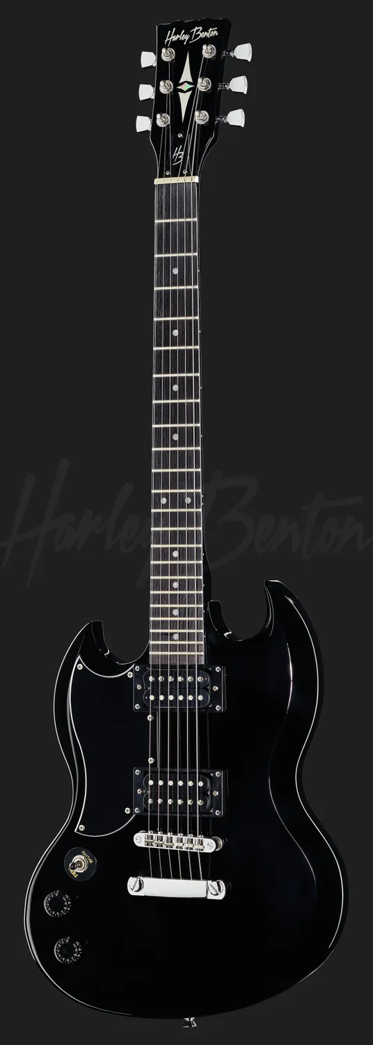 Harley Benton DC-200LH BK E-Gitarre Linkshänder Schwarz