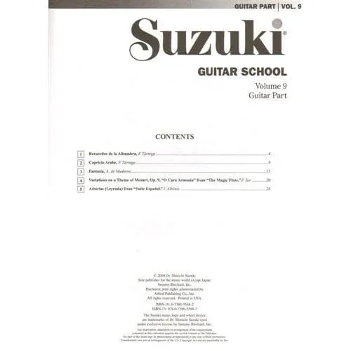 Suzuki Guitar School Volume 9 Gitarren Noten