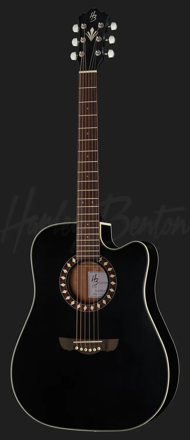 Harley Benton CLD-10SCE Westerngitarre Schwarz Matt Tonabnehmer