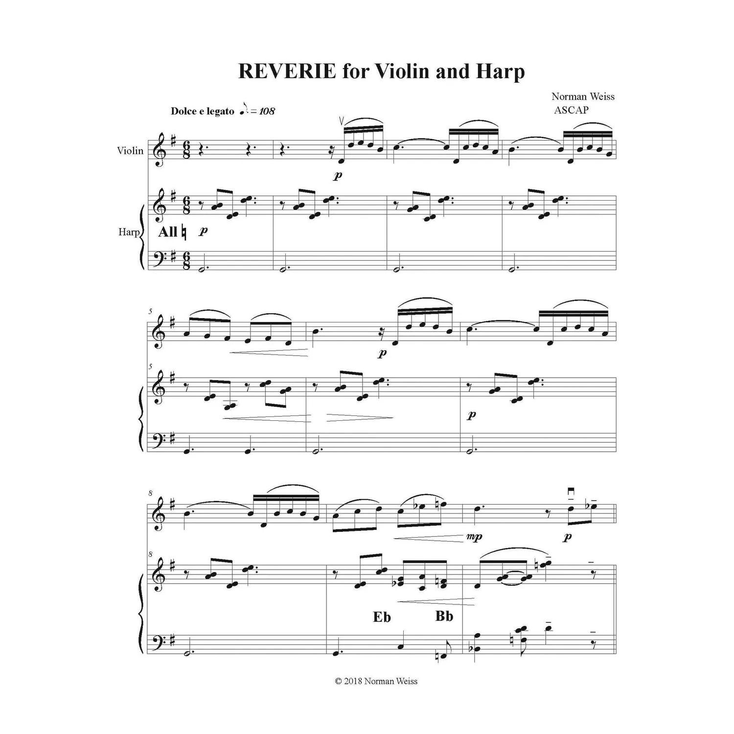Weiss Reverie Violine Klavier Noten Download