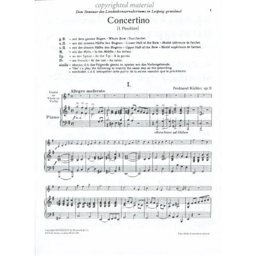 Küchler Concertino G-Dur Op.11 Noten Bratsche Klavier Einstieg