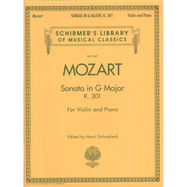 G Schirmer Mozart Sonate G-Dur K 301 Noten Violine Klavier