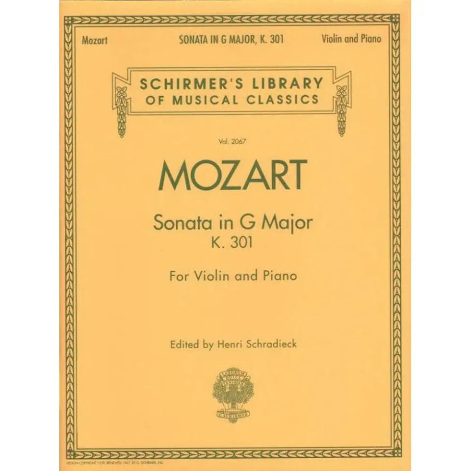 G Schirmer Mozart Sonate G-Dur K 301 Noten Violine Klavier