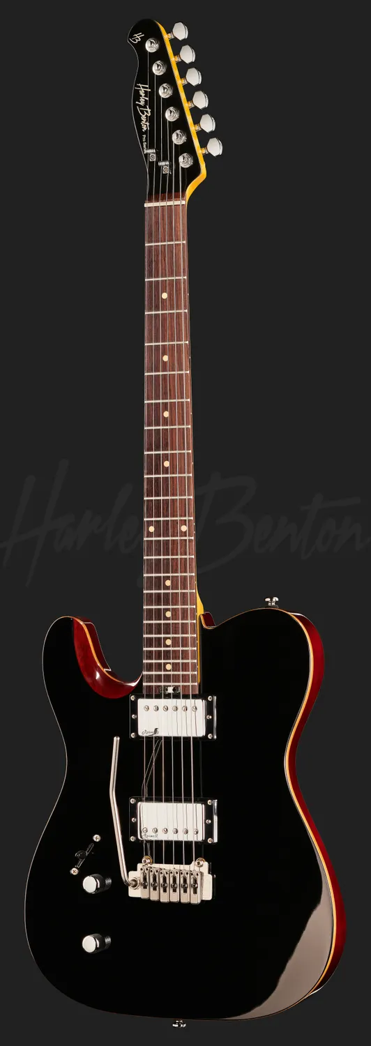 Harley Benton Fusion-T HH LH E-Gitarre schwarz Linkshänder