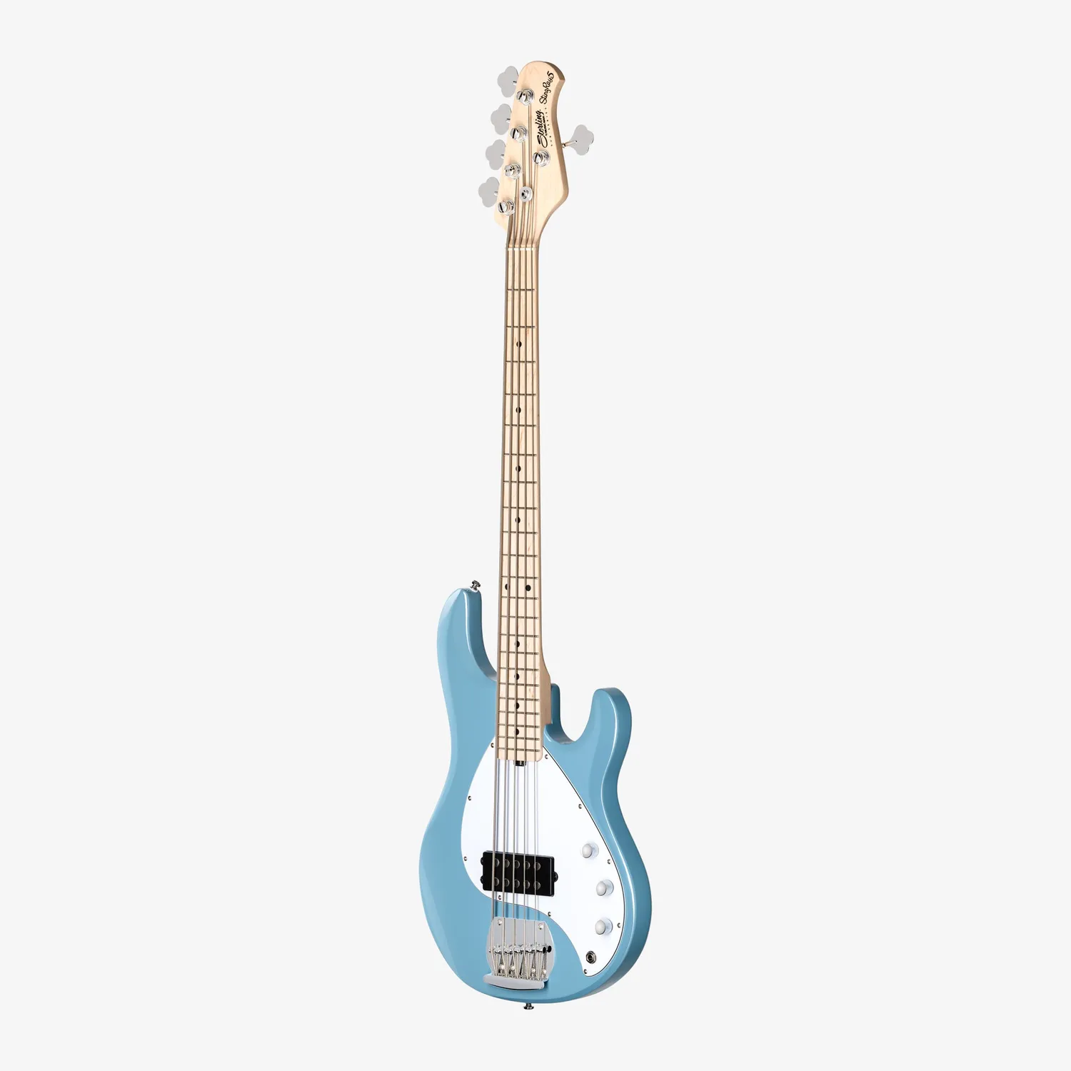 Sterling SUB StingRay RAY5 E-Bass 5-saitig Chopper Blue aktiv