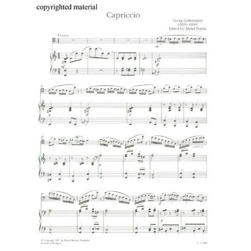 Goltermann Capriccio Cello Klavier Noten Editio Musica Budapest