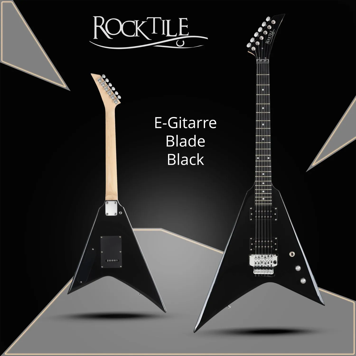 Rocktile MG-3013 Blade E-Gitarre Schwarz Tremolo