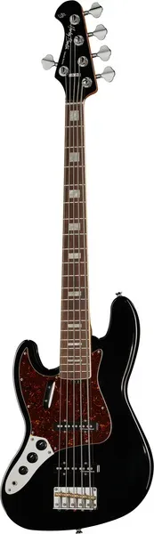 Harley Benton MV-5JB LH E-Bass Schwarz 5-saitig links
