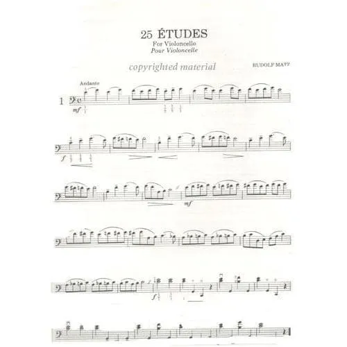Shar Music Matz 25 Etüden tiefe Lagen Noten Cello solo