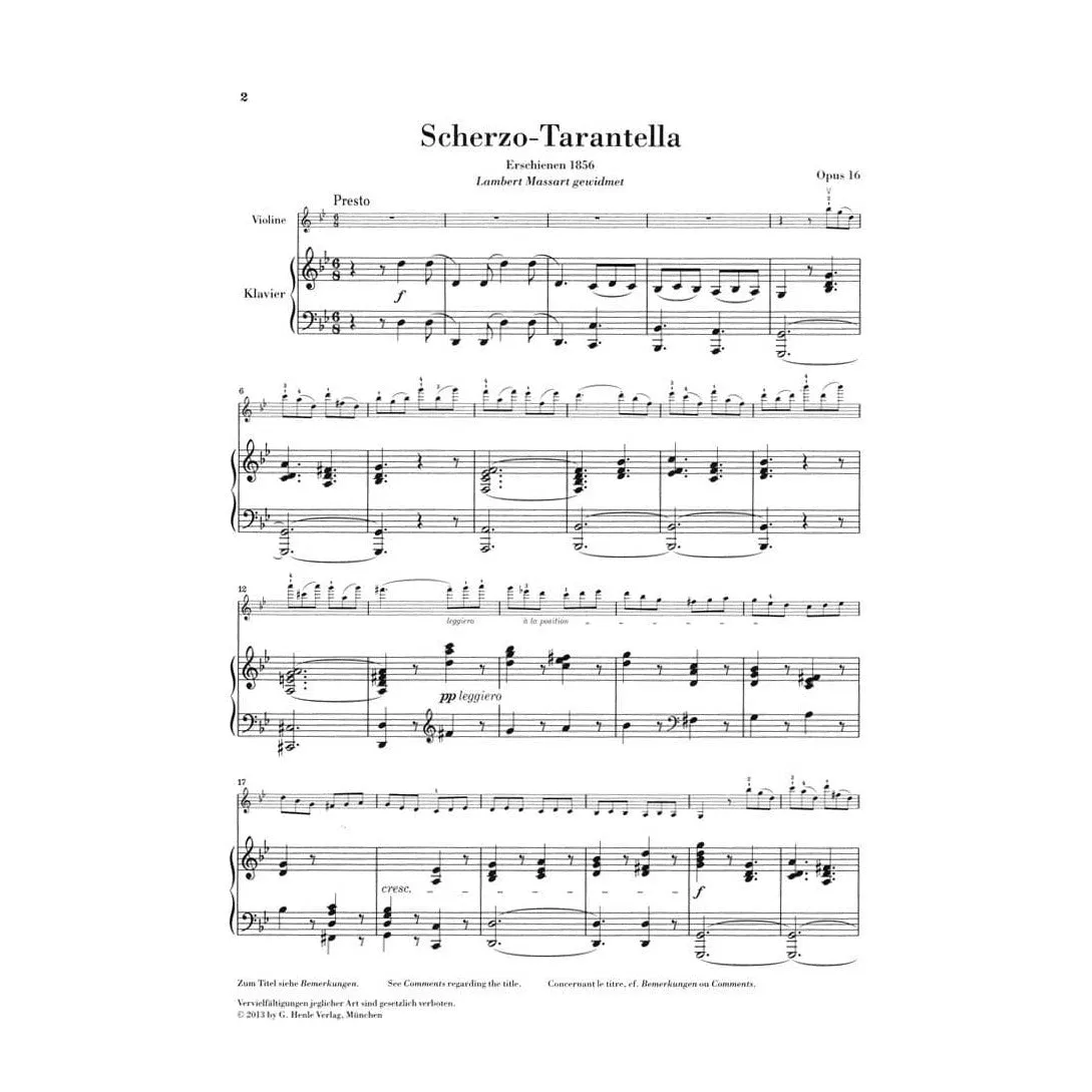 Henle Wieniawski Scherzo-Tarantella g-Moll op. 16 Violine