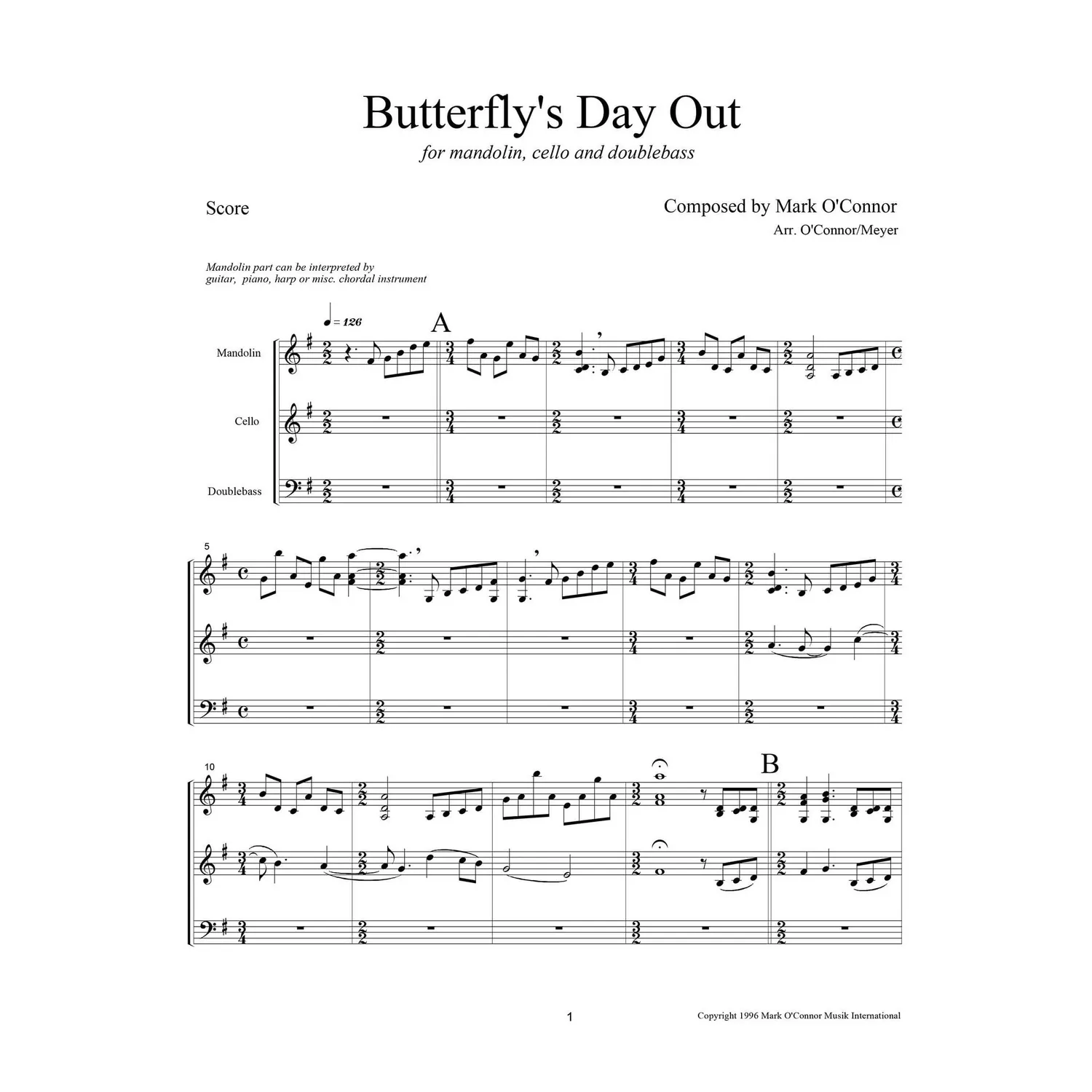 O'Connor Butterfly's Day Out Noten Download Partitur Trio
