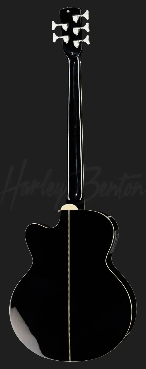 Harley Benton B-35BK-FL 5-Saiter Akustikbass Schwarz bundlos