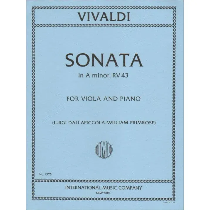 Vivaldi Sonata Nr.3 a-moll RV43 Bratschennoten Viola-Klavier Primrose