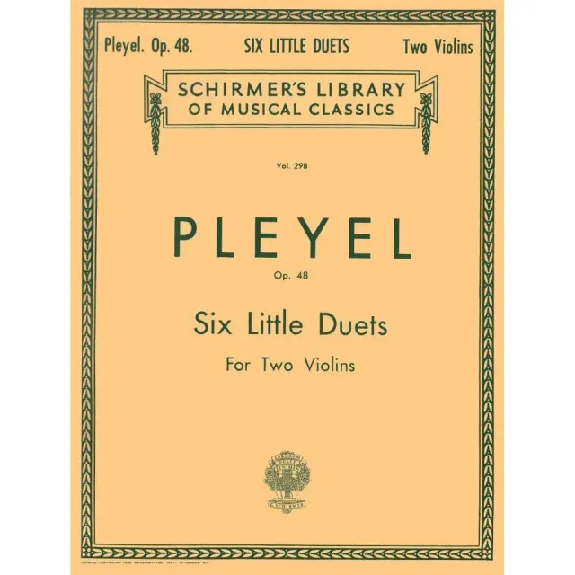 Pleyel Sechs kleine Duette Op 48 Noten 2 Violinen Schirmer