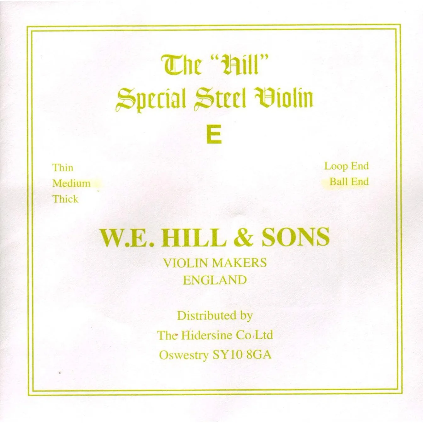 Hill & Sons E-Saite Violine 4/4 Stahl mittel Kugel