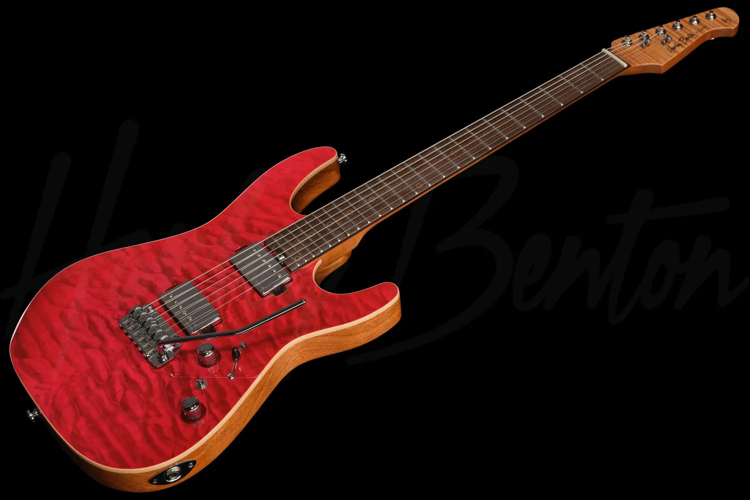 Harley Benton Progressive Fusion-IV HH RW QRG E-Gitarre Quilt Raspberry