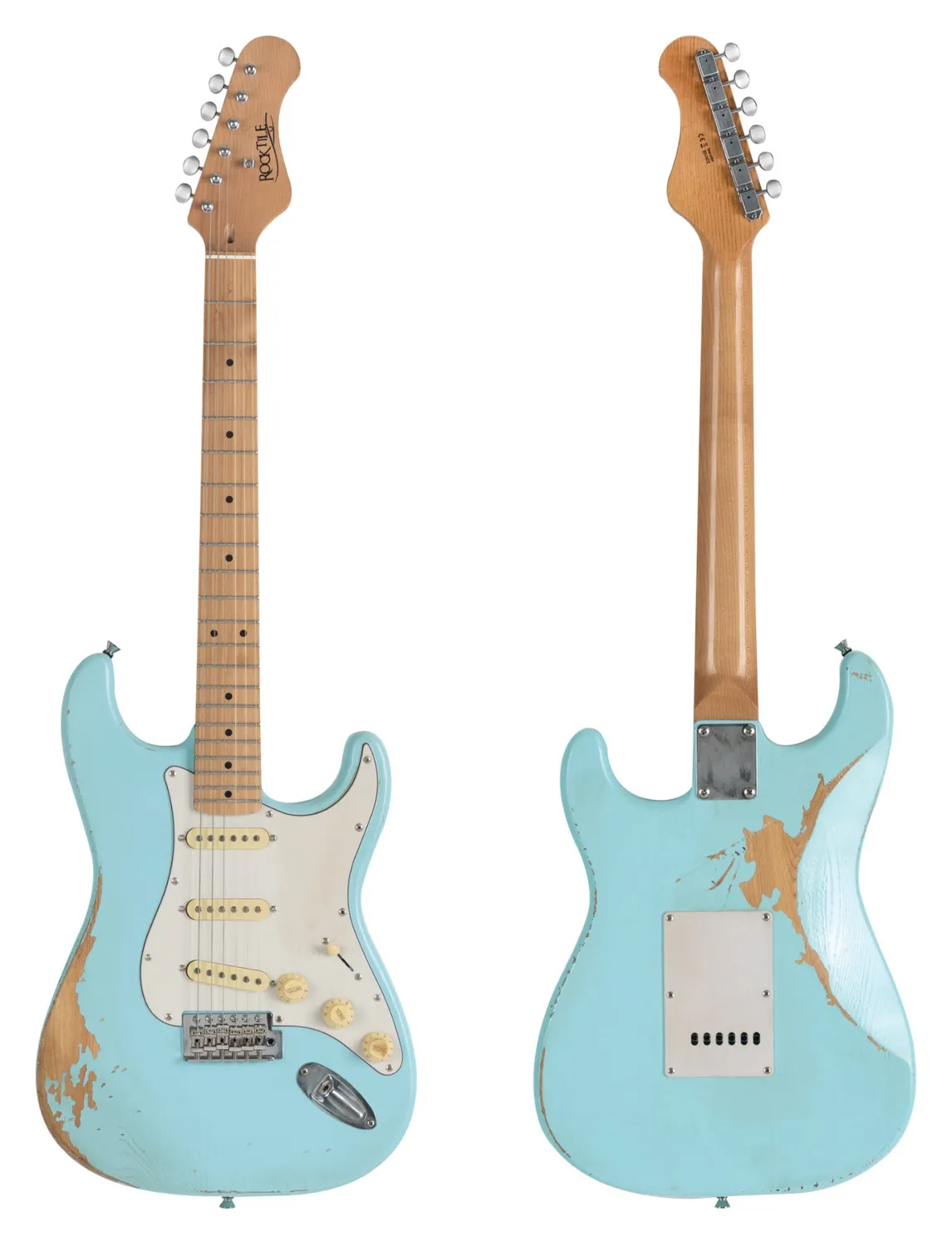 Rocktile Vinstage ST-RMGN E-Gitarre Bright Sky Blue Relic