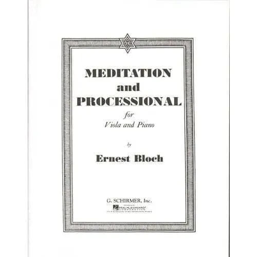 Schirmer Bloch Meditation Bratschennoten mit Klavier