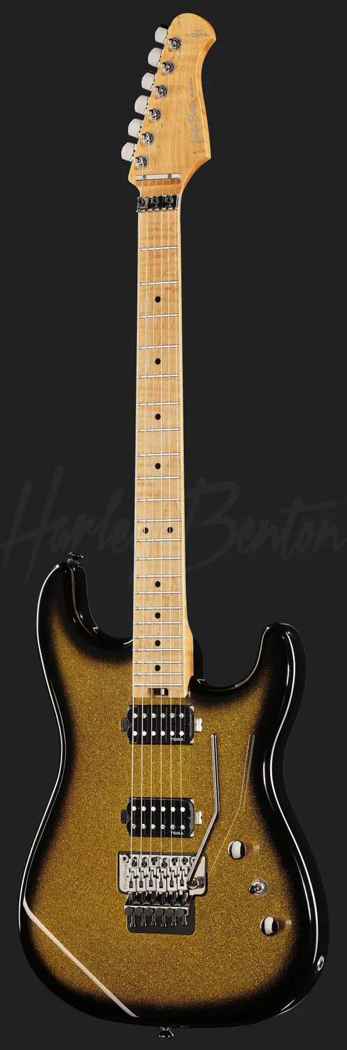 Harley Benton ST-80FR MN HH E-Gitarre Gold Sparkle