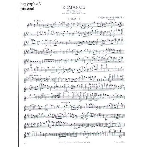 Shar Music Hellmesberger Romance Op 43 Geigennoten