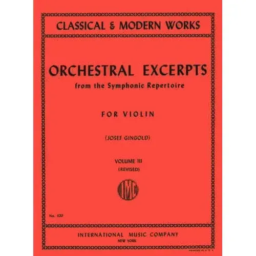 Shar Music Orchestral Excerpts Volume 3 Noten Violine Gingold