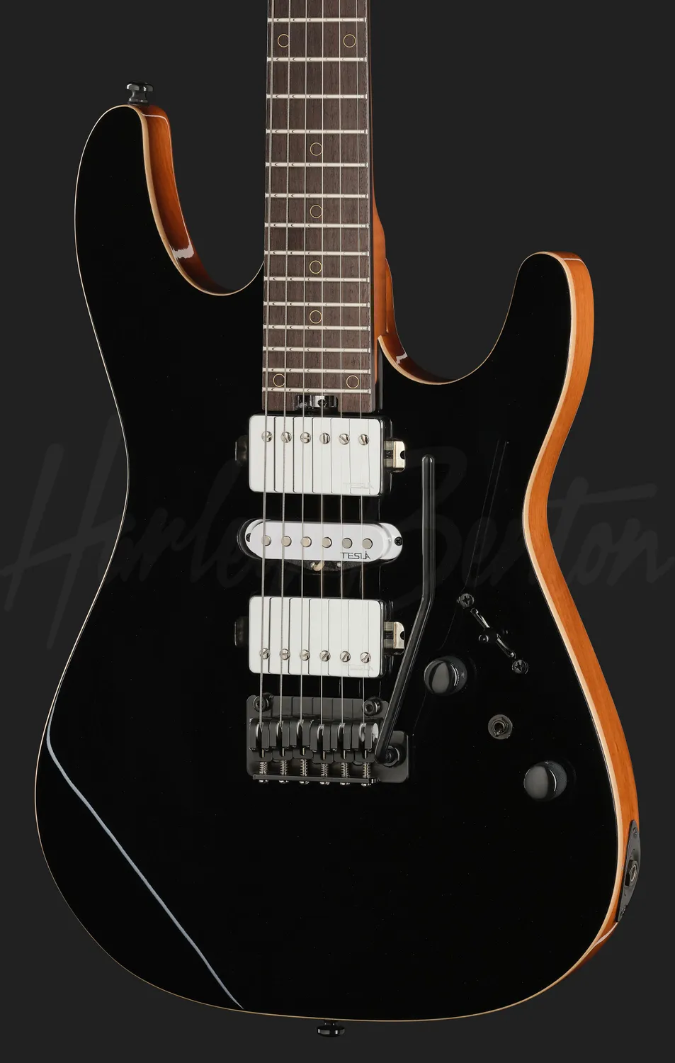 Harley Benton Fusion-IV HSH RW BM E-Gitarre Black Metallic HSH