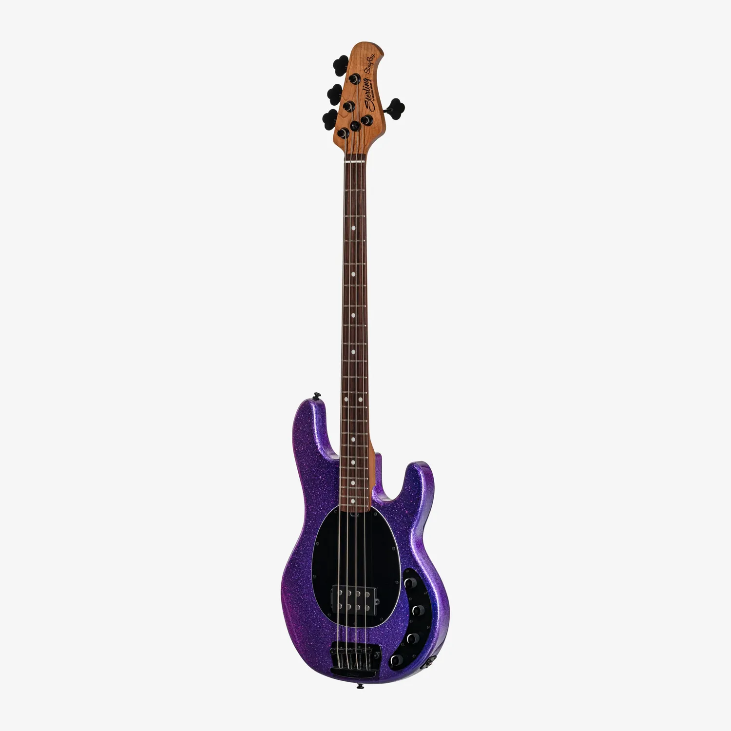 Sterling StingRay RAY34 E-Bass Purple Sparkle aktiv