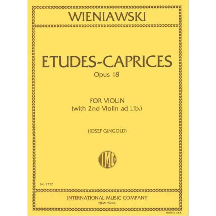 Wieniawski Etüden-Capricen Op. 18 Geigennoten Solo Duo