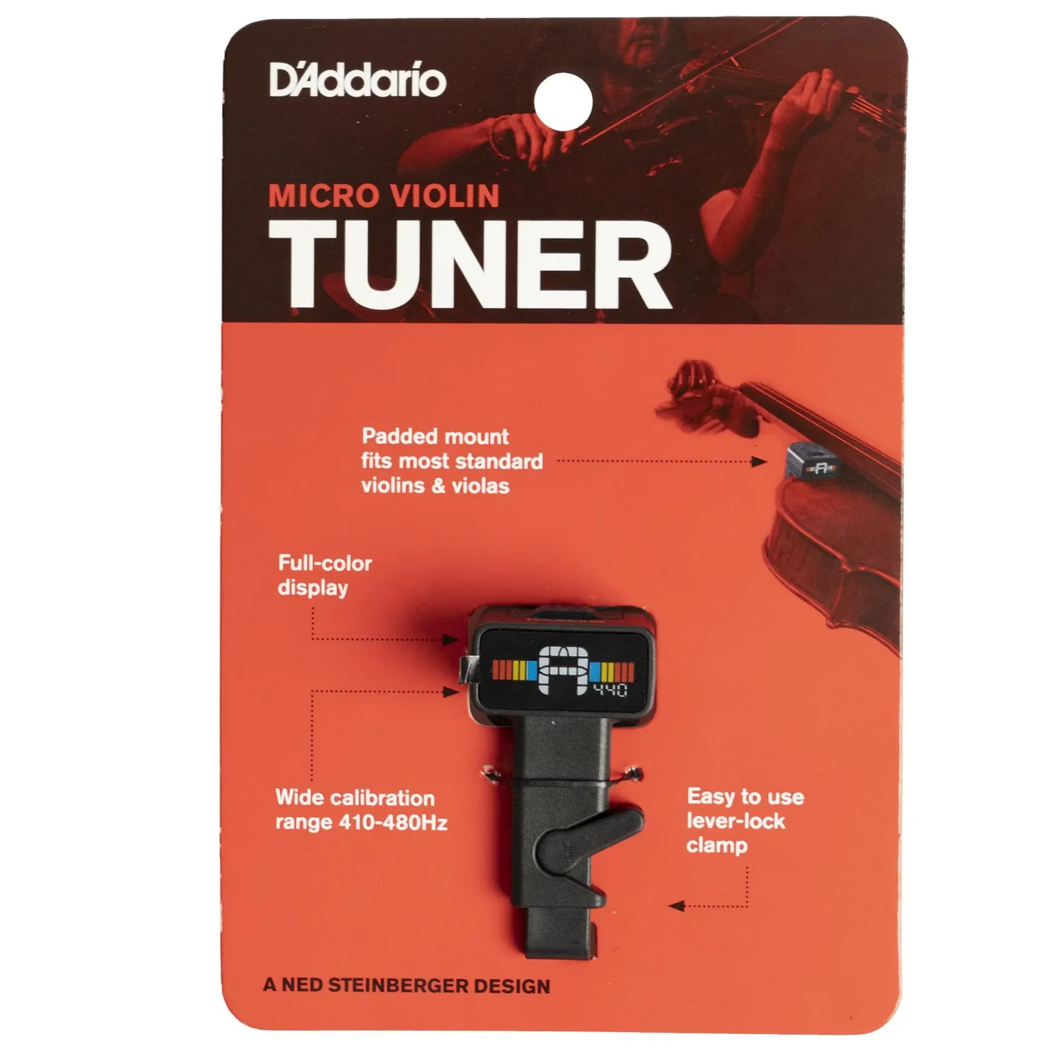 DAddario NS Micro Stimmgerät Violine Klemm-Tuner