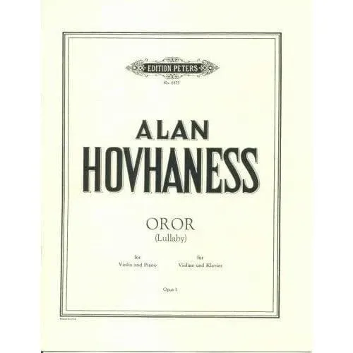Peters Hovhaness Oror Lullaby op. 1 Violine Noten