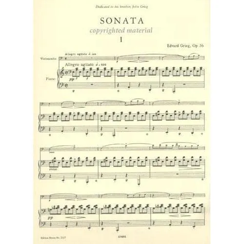 Grieg Sonate a-moll Op 36 Cello Klavier Peters Noten fortgeschritten