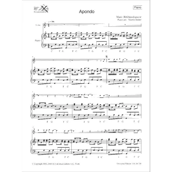 Shar Music World Music Madagascar Play-Along Noten Violine Klavier