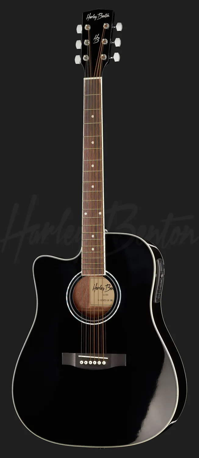 Harley Benton D-120CE-LH BK Westerngitarre links Schwarz