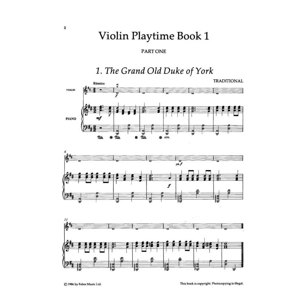 DeKeyser Playtime Book 1 Geigennoten Violine Klavier