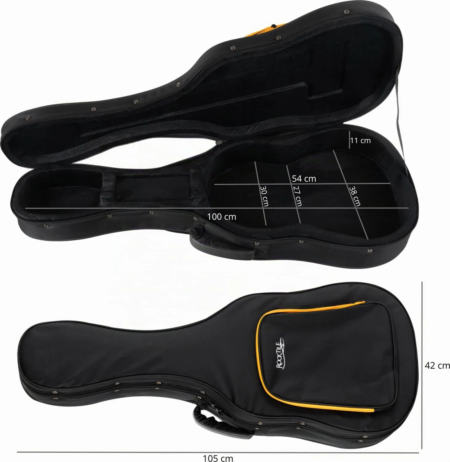 Rocktile KGSC-5122BK Gigbag Klassikgitarre schwarz gepolstert