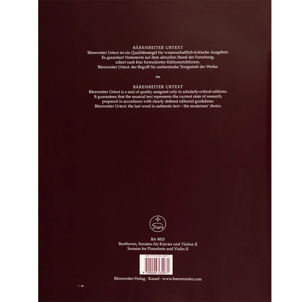 Shar Music Beethoven Sonaten Violine Noten Band I+II Urtext