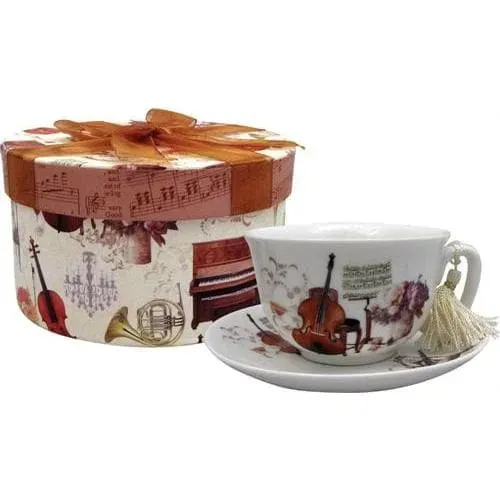 Shar Tasse mit Untertasse 10oz Geschenkbox Noten