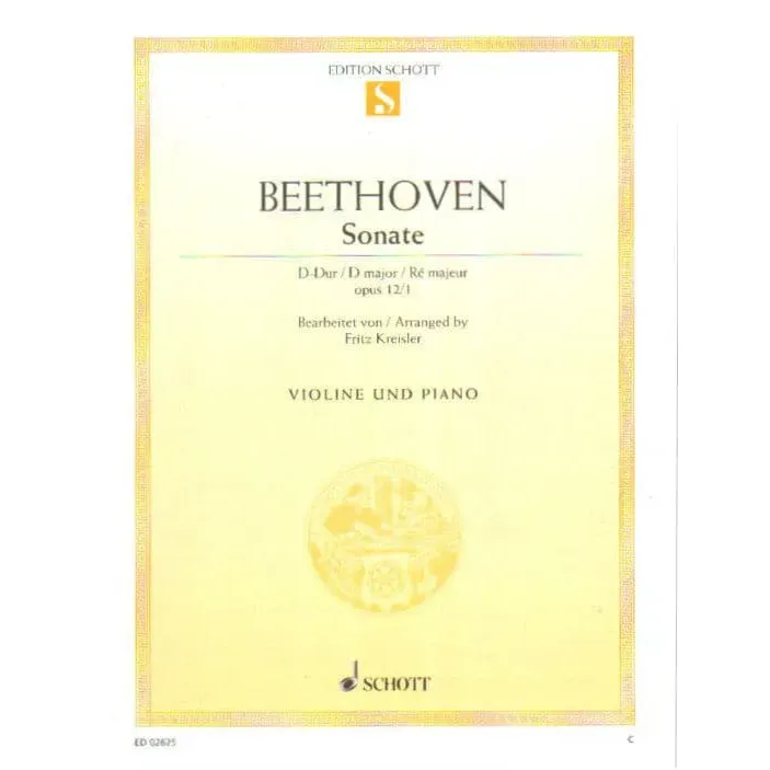 Schott Beethoven Op. 12 Nr. 1 Violinnoten D-Dur Kreisler