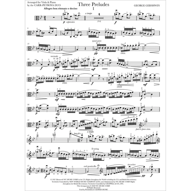 Shar Music Three Preludes Bratschennoten Download für Viola und Klavier